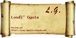 Losó Gyula névjegykártya